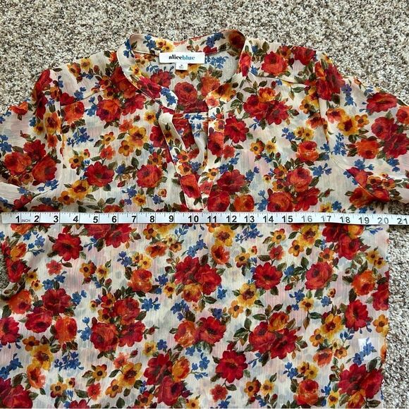 Alice Blue Women’s Floral Lightweight Tunic Blouse Size Medium - Picture 11 of 11